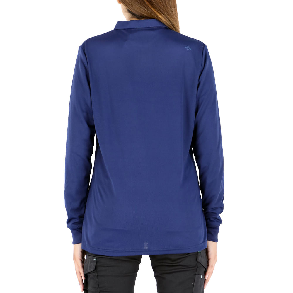 Polera Cooldry Quebec Manga Larga Mujer Azul