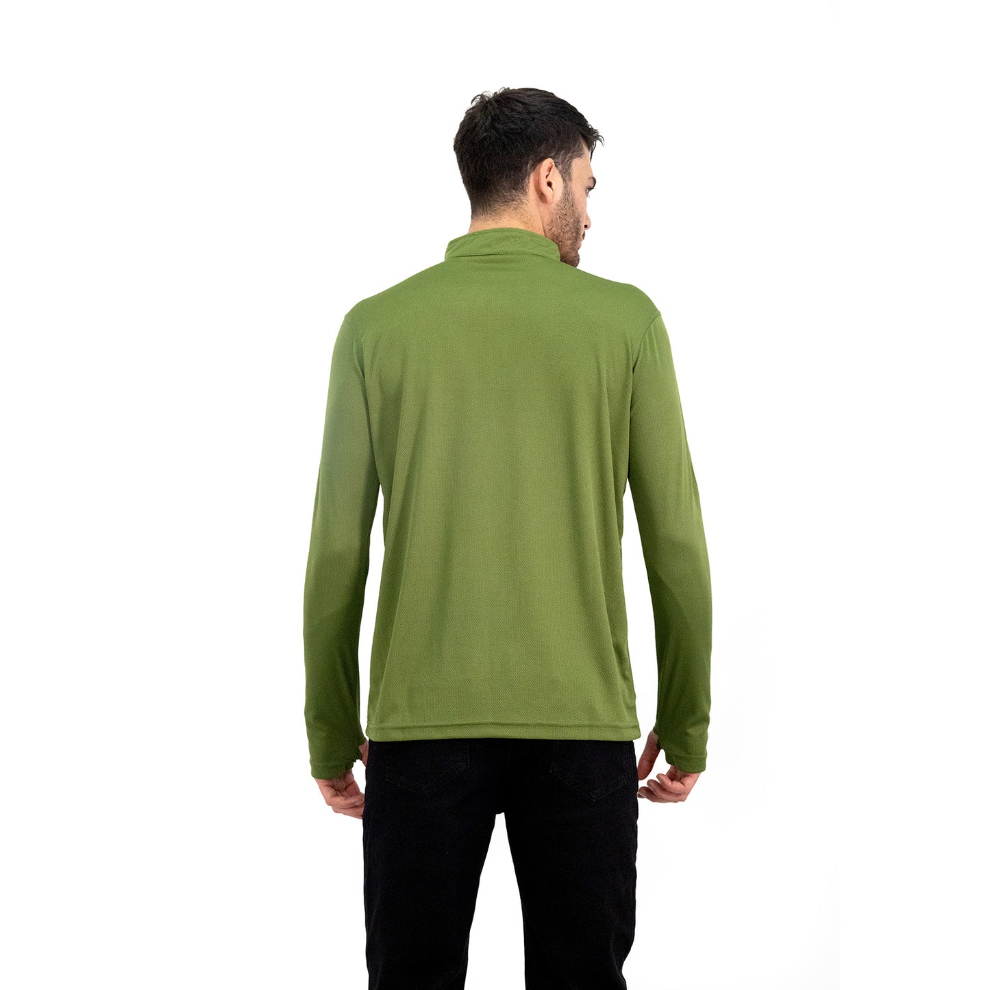 Polera Quebec Half-Zip Verde Oliva Hombre