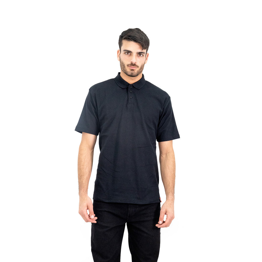 POLERA PIQUE QUEBEC MANGA CORTA NEGRO HOMBRE