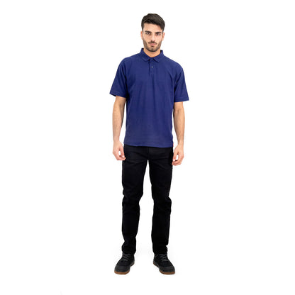 Polera Pique Quebec Manga Corta Azul Hombre