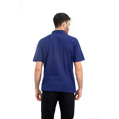 Polera Pique Quebec Manga Corta Azul Hombre
