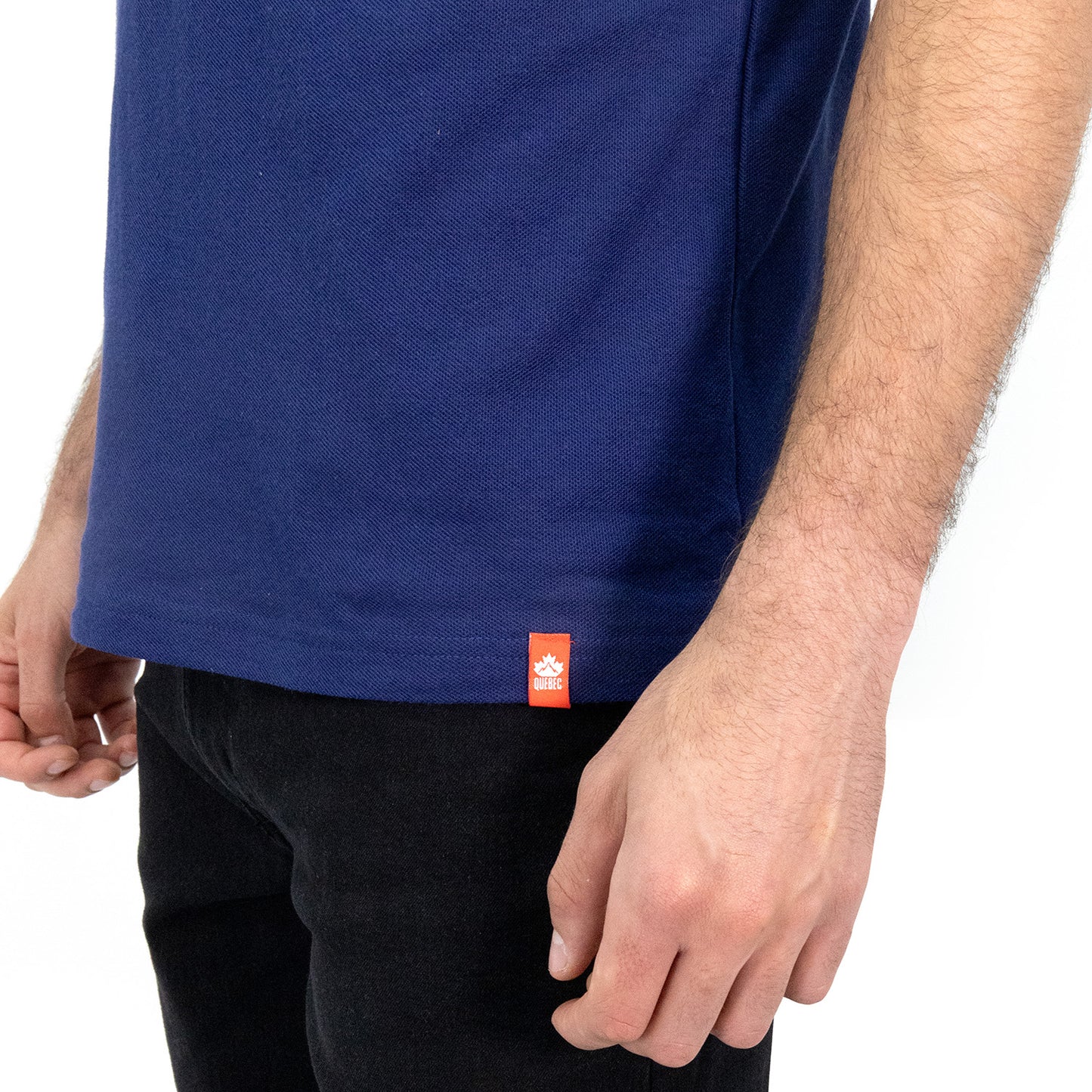 Polera Pique Quebec Manga Corta Azul Hombre