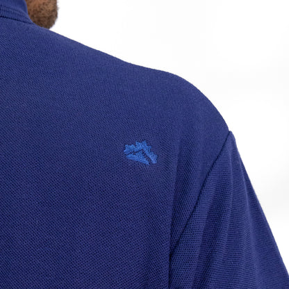 Polera Pique Quebec Manga Corta Azul Hombre