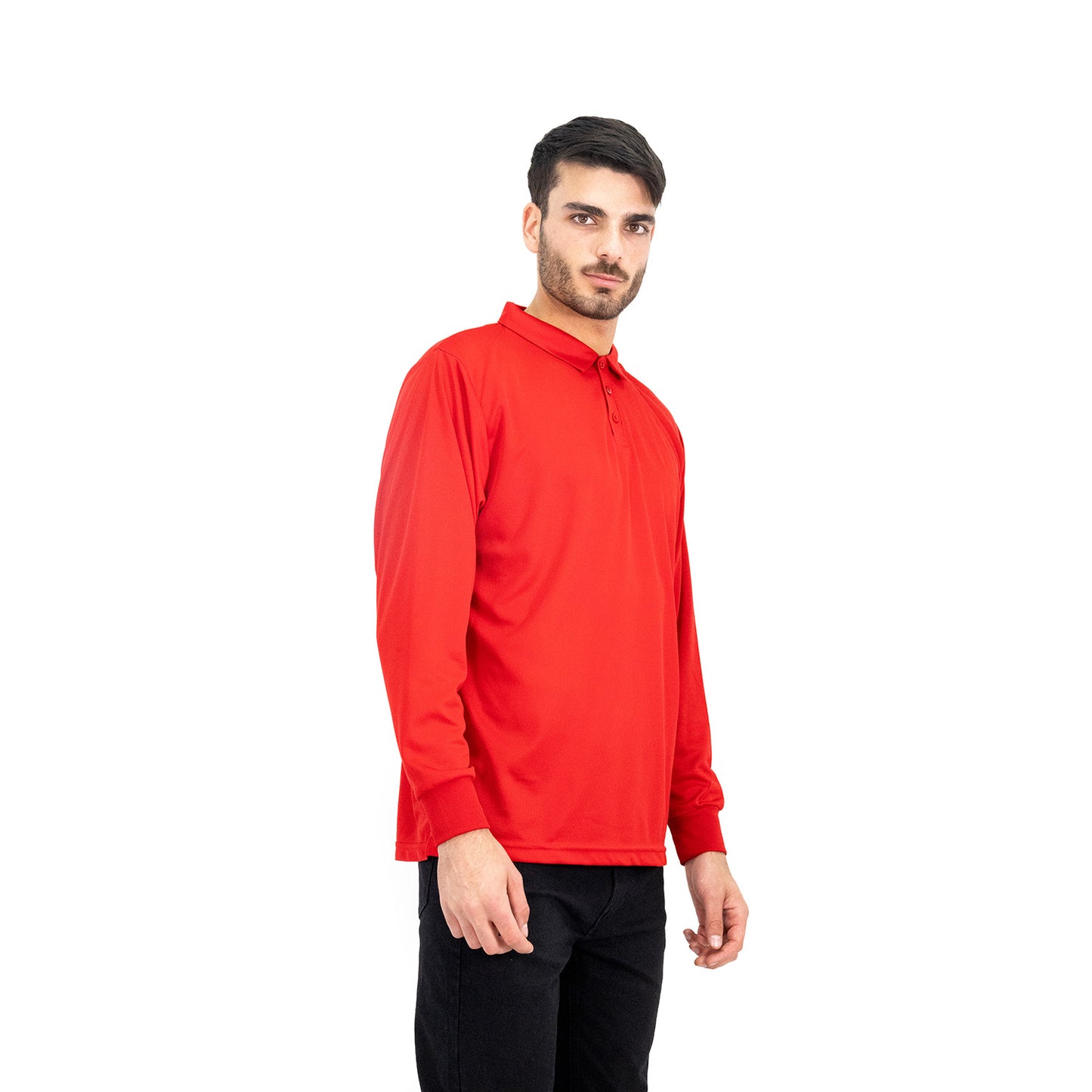 Polera Cooldry Quebec Manga larga Rojo Hombre