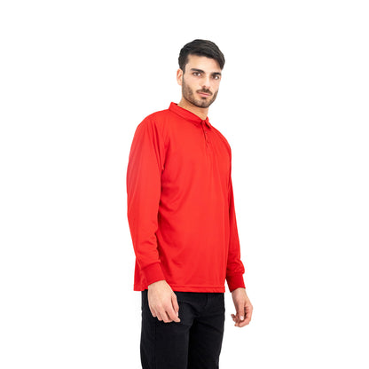 Polera Cooldry Quebec Manga larga Rojo Hombre