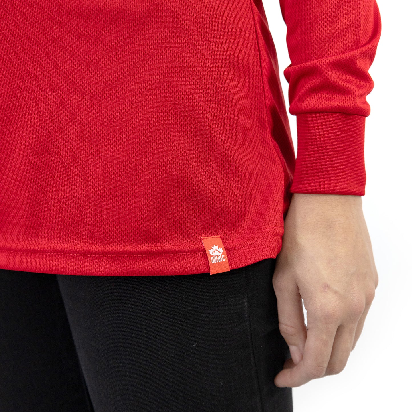 Polera Cooldry Quebec Manga Larga Rojo Mujer