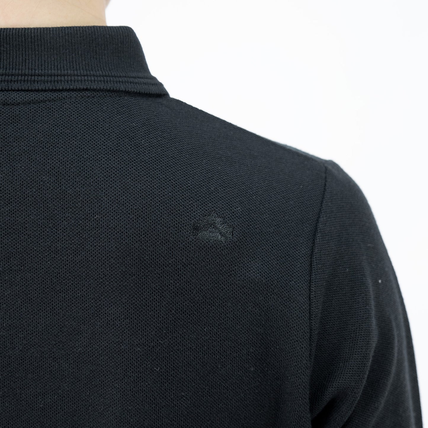Polera Pique Quebec Manga larga Negro Mujer