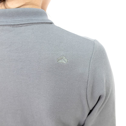 Polera Pique Quebec Manga larga Gris Mujer
