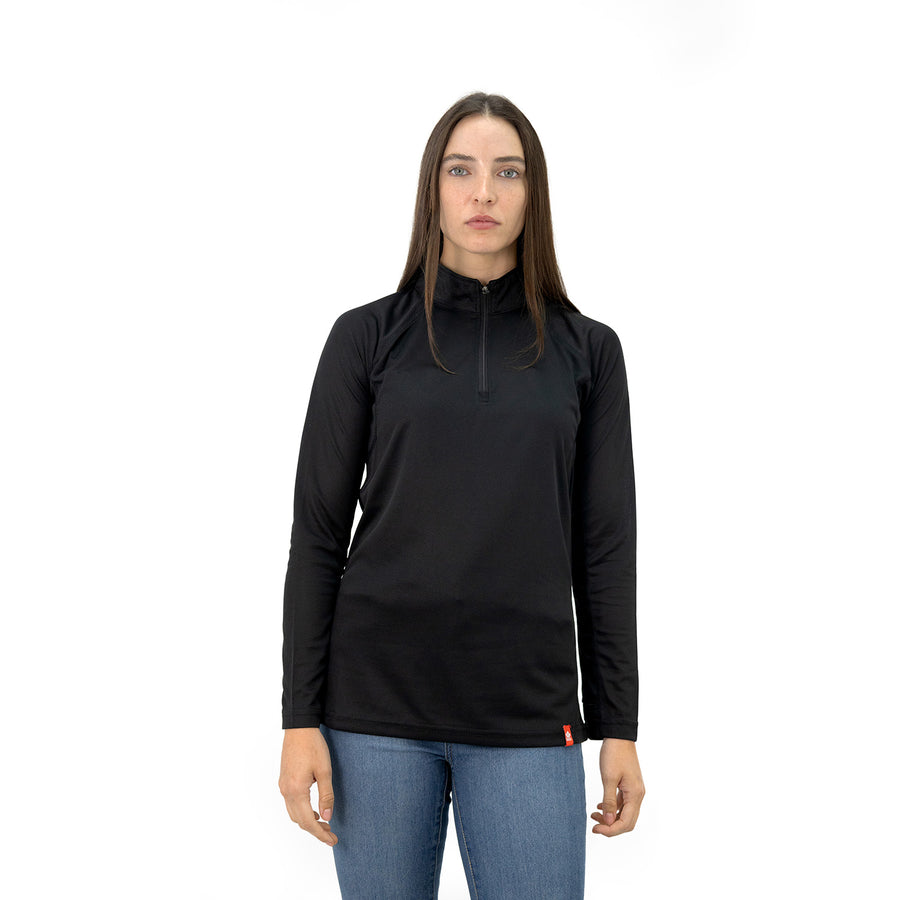 POLERA QUEBEC HALF-ZIP NEGRO MUJER
