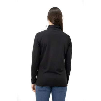 Polera Quebec Half-Zip Negro Mujer