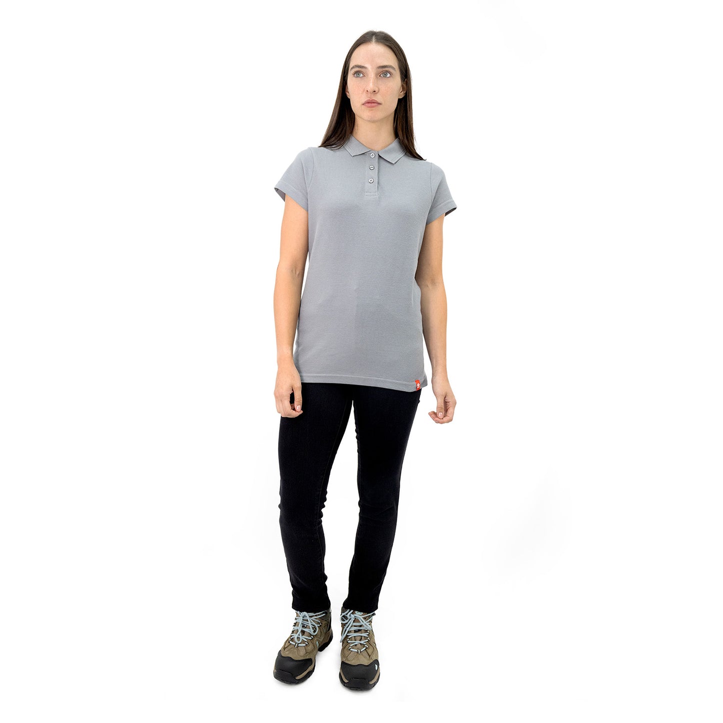 Polera Pique Quebec Manga corta Gris Mujer