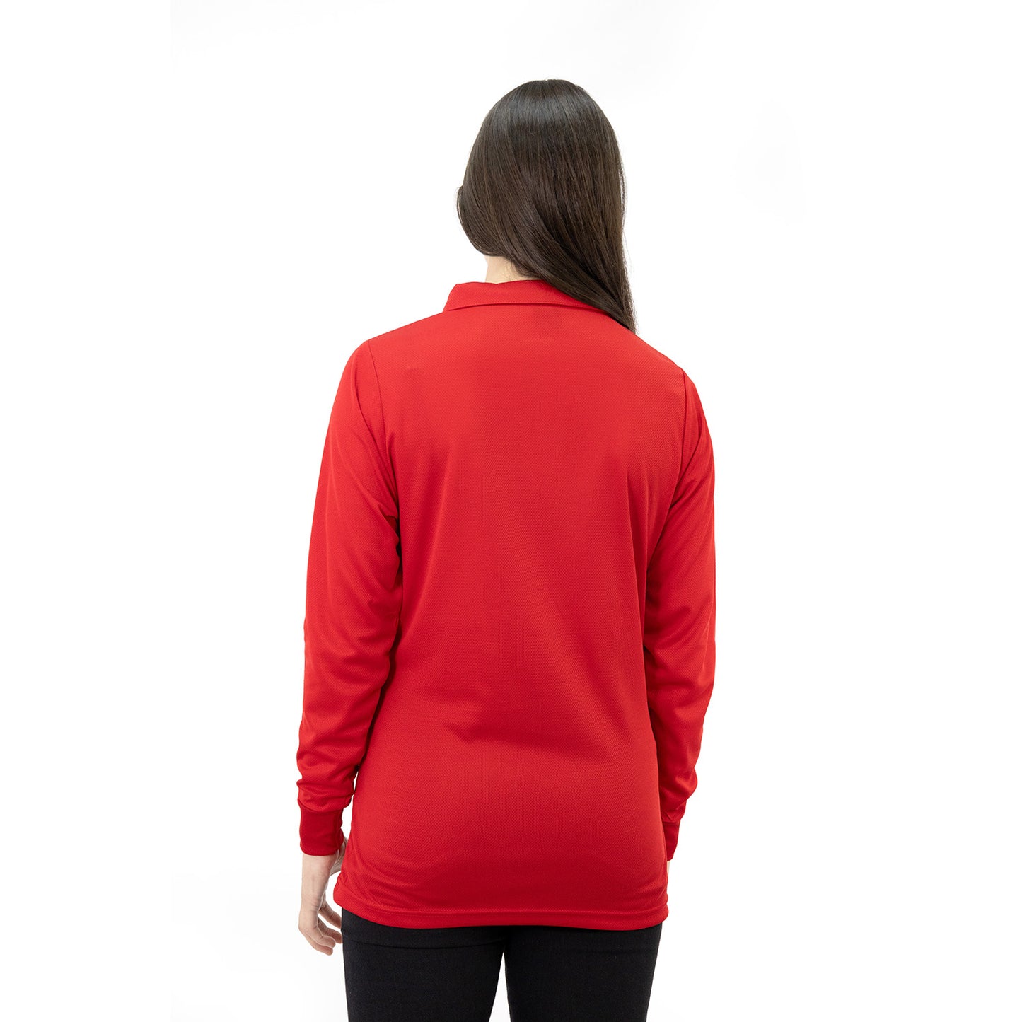 Polera Cooldry Quebec Manga Larga Rojo Mujer