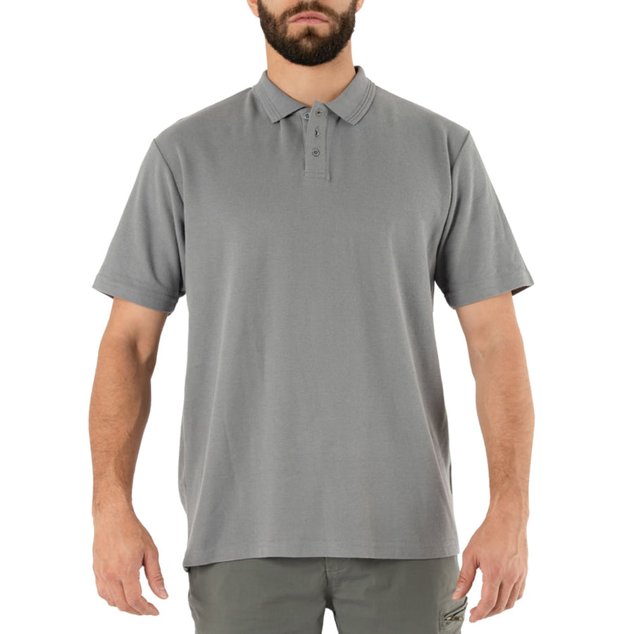 POLERA PIQUE QUEBEC MANGA CORTA GRIS HOMBRE